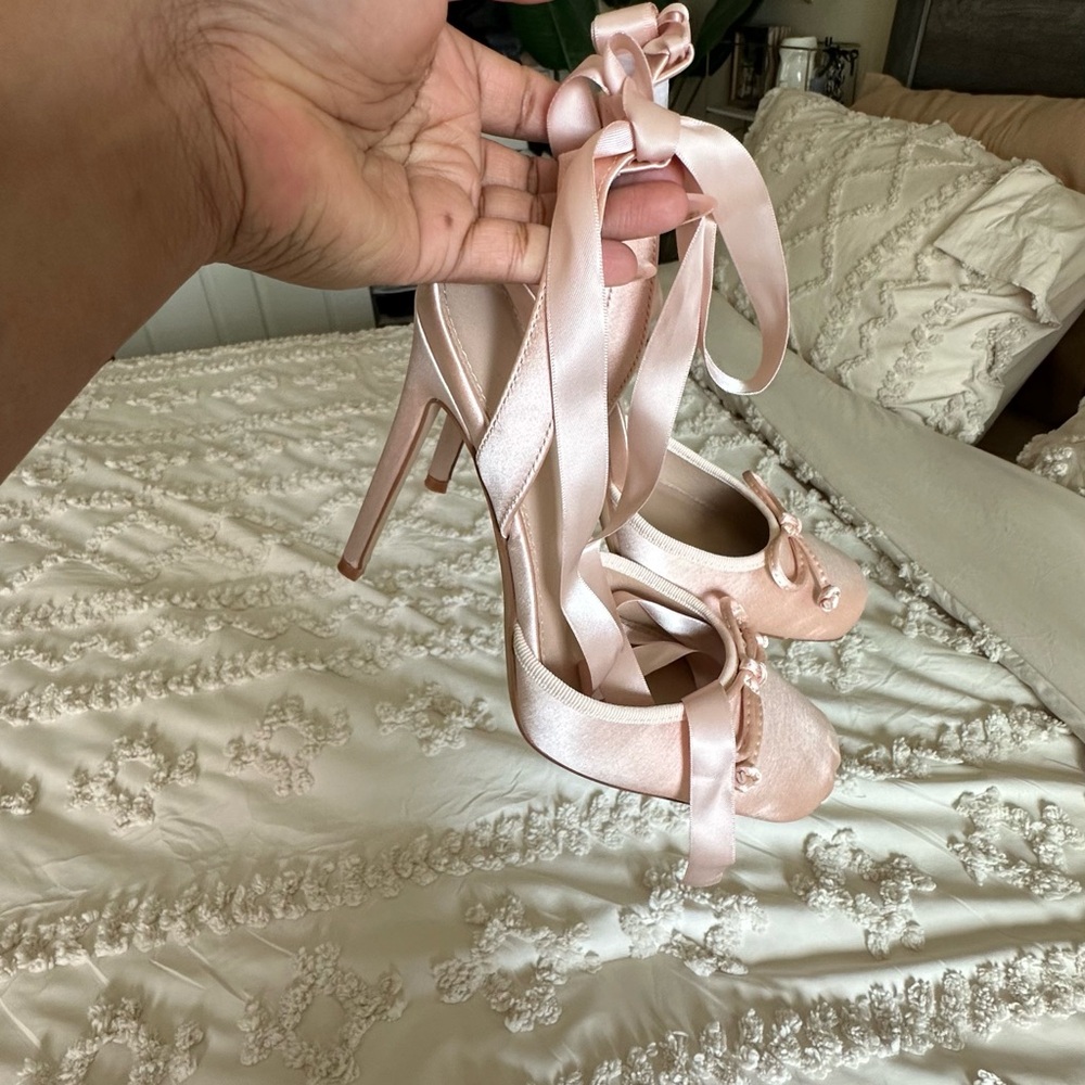 Satin Ballerina Style High Heels